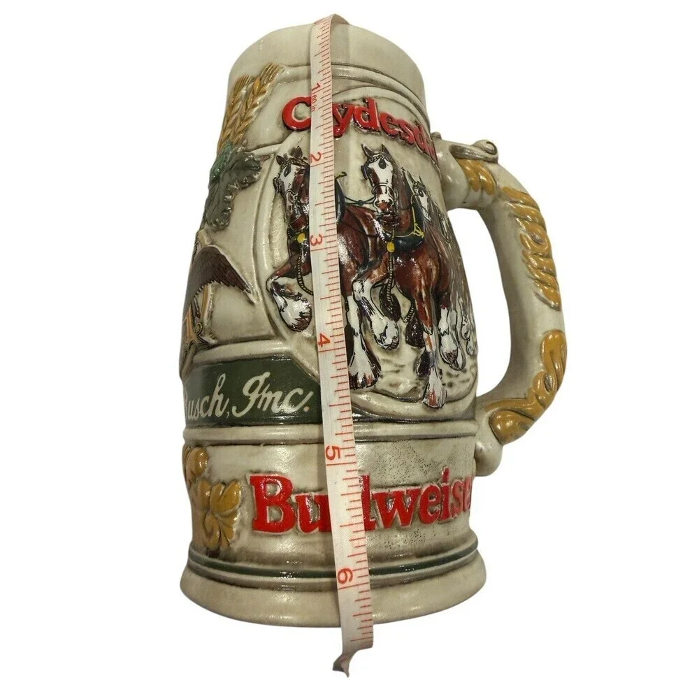 Vintage 1983 Anheuser-Busch Budweiser Clydesdales Christmas Holiday Stein